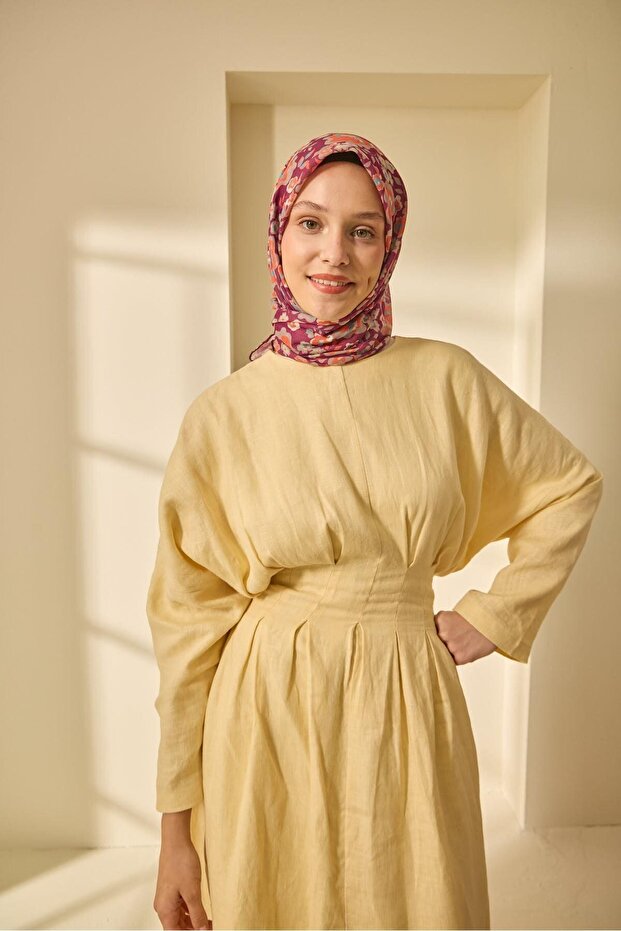 Mine Desen Soft Pamuk Eşarp - 1