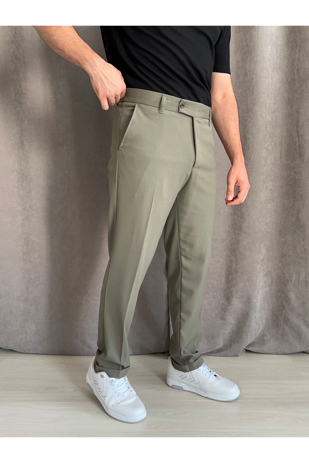 Regular fit duble paça kumaş pantolon - 3