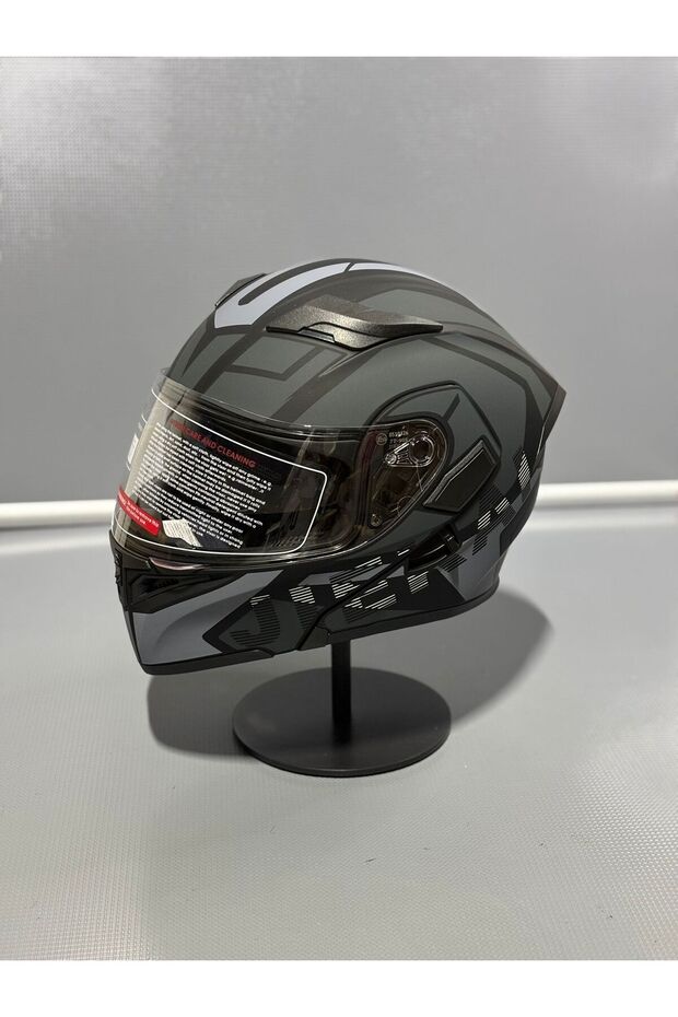 Jk-902 Güneş Vizörlü Çene Açılır Kask H1 GREY - 3