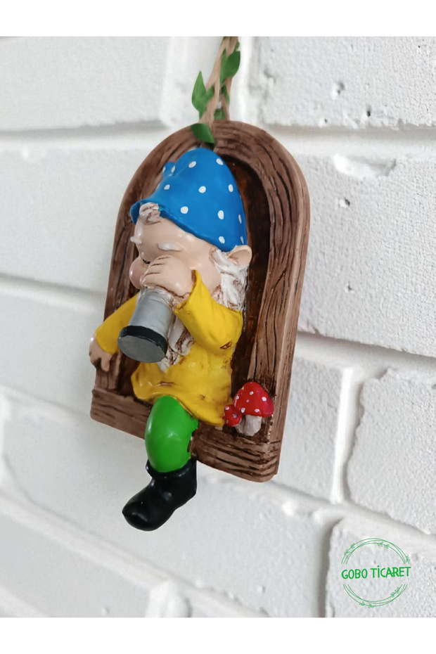 Dürbünlü Cüce Kapı Duvar Balkon Süsü Farklı Renklerde 14x10 cm - 2