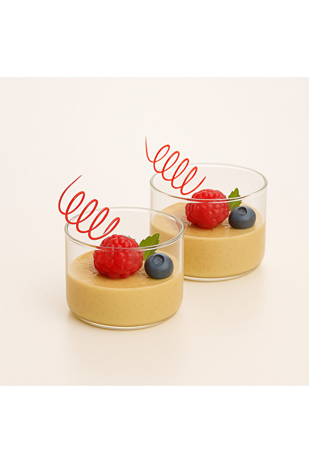 4’lü Üfleme Borosilikat Cam Sufle Seti 0,20 lt – 80x57 mm - 1