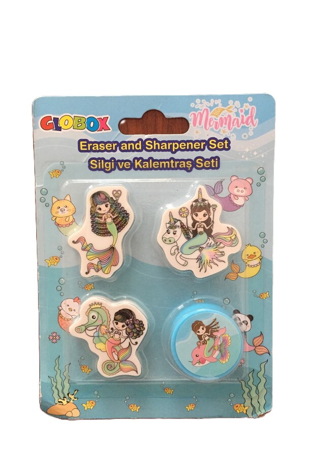 Eraser and Sharpener Set / (3 Erasers-1 Sharpener) - 1