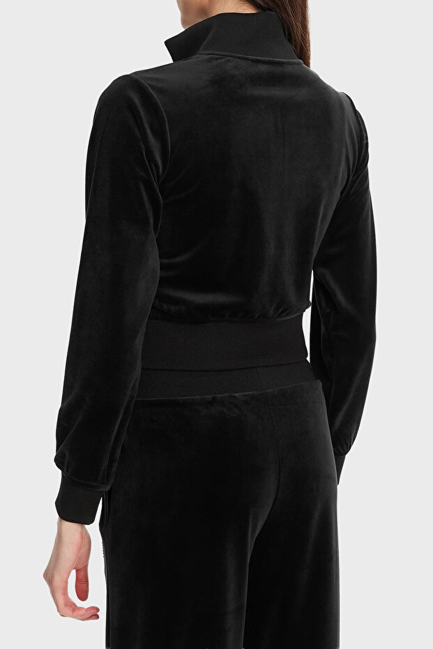 Couture Taşlı Regular Fit Dik Yaka Kadife Crop Sweat V3BQ22K0232 SWEAT V3BQ22 K0232 JBLK - 3