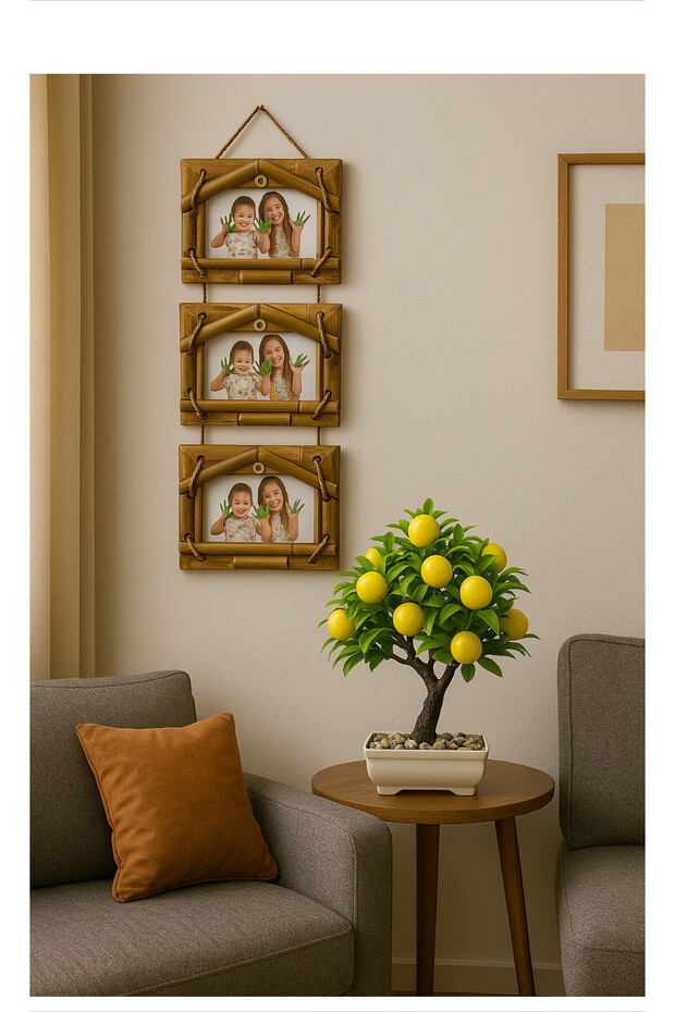 Bambu Zarafet Üçlü Çerçeve - 1