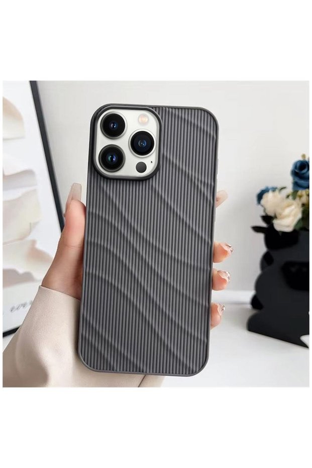 Apple iPhone 16 Pro Max Compatible Case Fine-Line Silicone Case Gray
