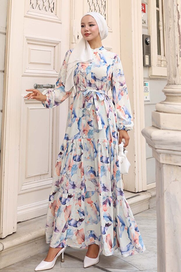 Rochie hijab cu model Ecru 581 - 4