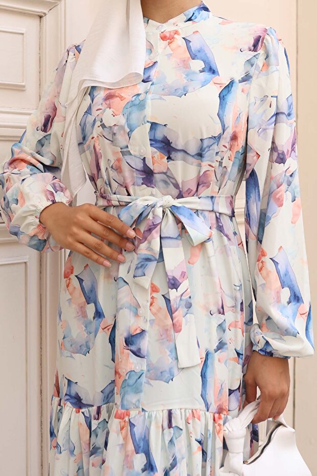 Rochie hijab cu model Ecru 581 - 3