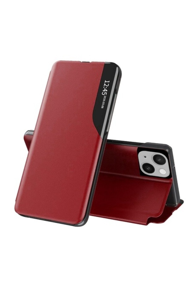 Case for iPhone 14 Plus, -Leather, Red - 1