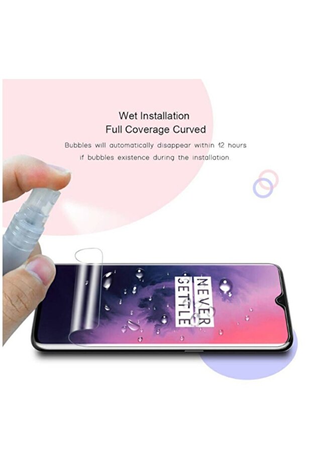 Screen protector compatible for OnePlus 7T Pro, 9H, Transparent - 3