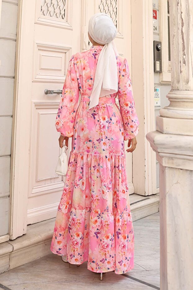 Rochie hijab cu model roz 584 - 5
