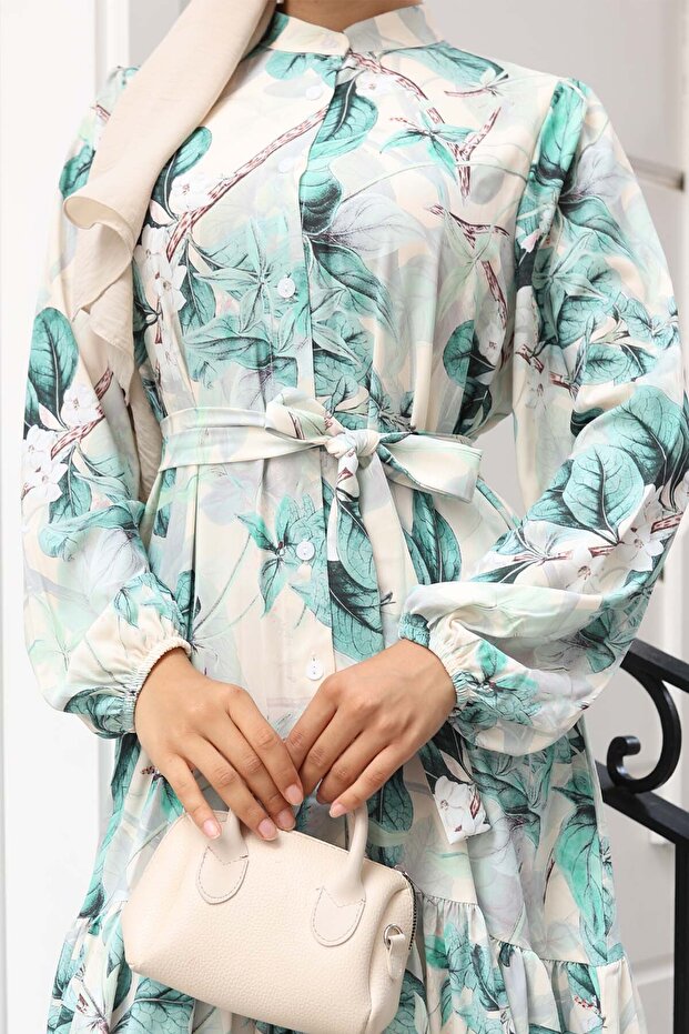 Rochie hijab cu model verde 584 - 3
