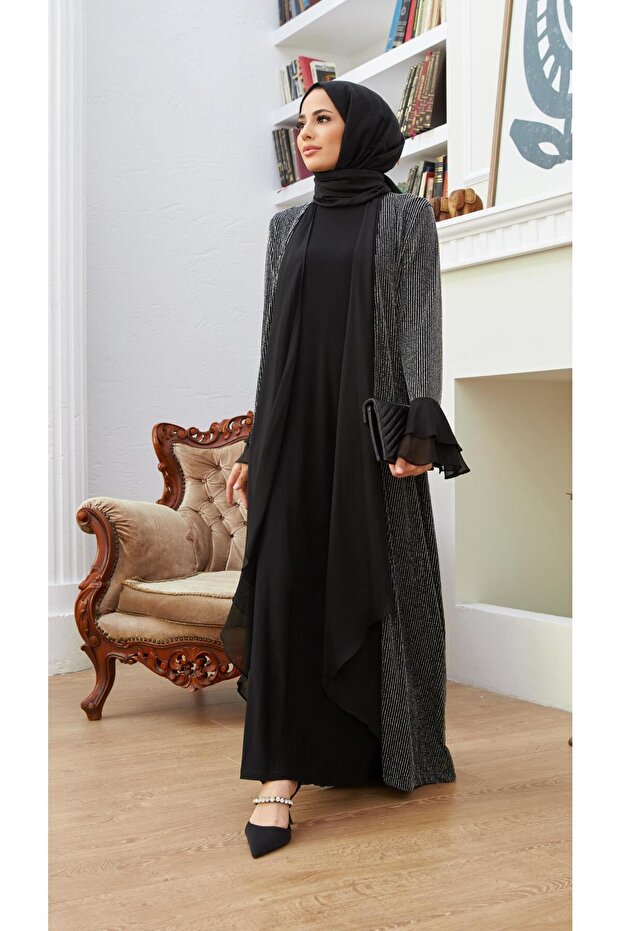 Simli Hırka Elbise Takım Abiye - 1