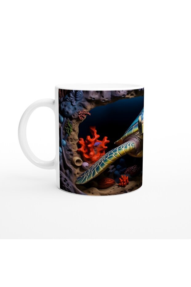 كوب على شكل سلحفاة بحرية باللون الأزرق الداكن - 2