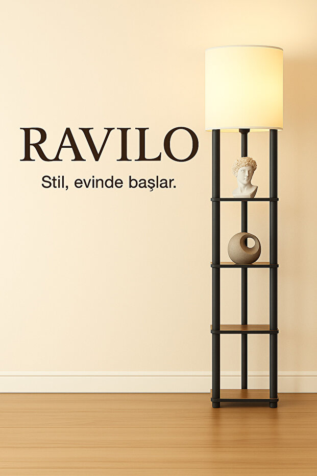 Sakura Raflı Lambader Ceviz, 1. Sınıf MDF ve PVC Başlık - 2
