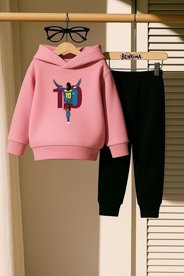 Soccer Player Printed 3 Thread Children's Tracksuit Set