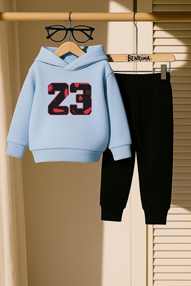 23 Printed 3 Thread Children's Tracksuit Set