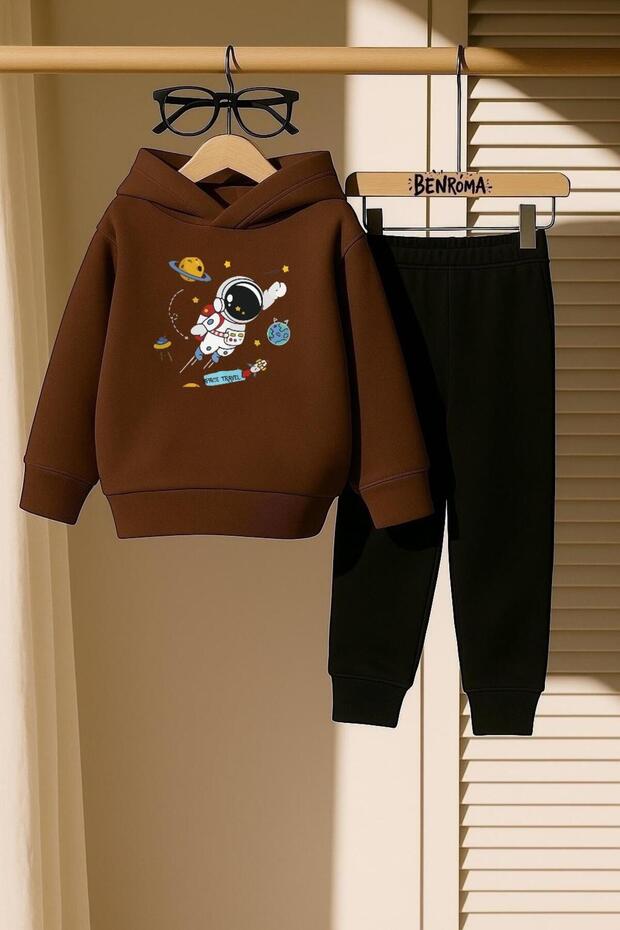 Astronaut Printed 3 Thread Children's Tracksuit Set