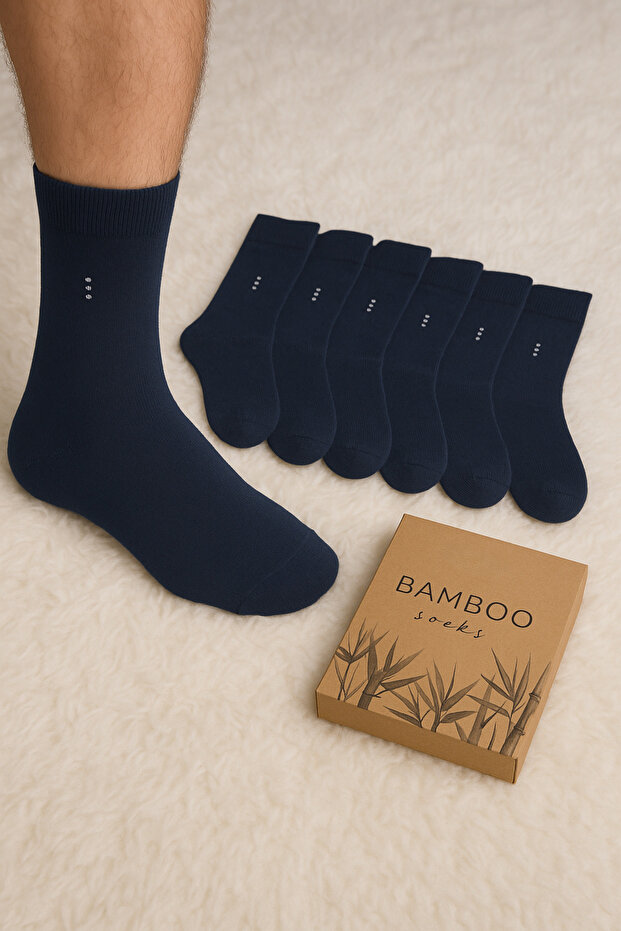 6 Pieces Boxed Men's Bamboo Socks Ll.Br2278.001