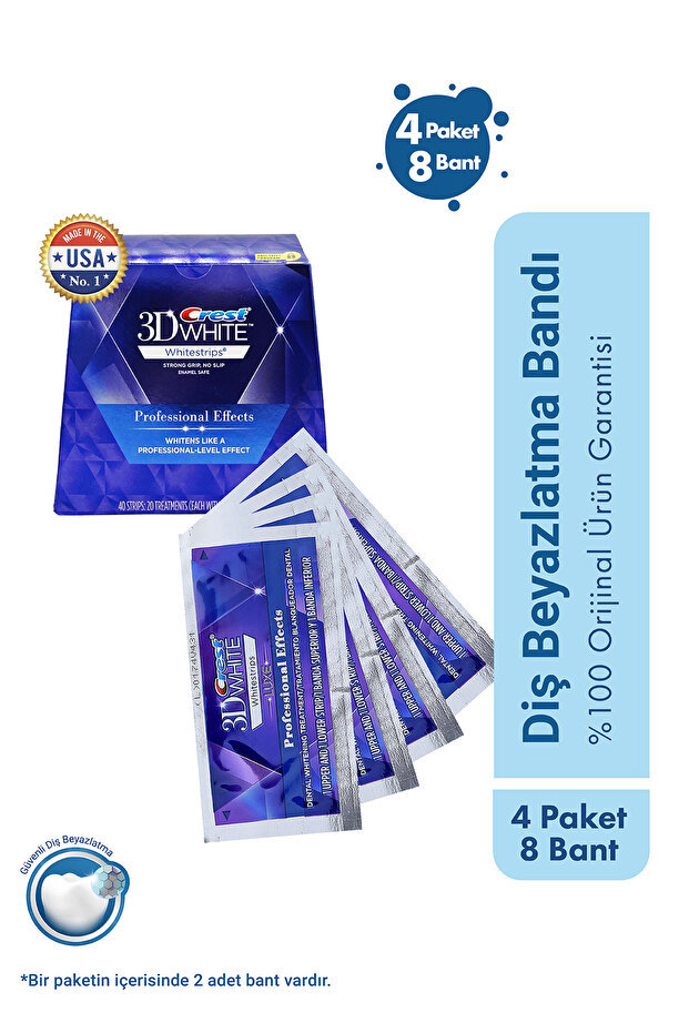 Whitestrips Professional Effects - Teeth Whitening Strips (4 Packs / 8 Strips)