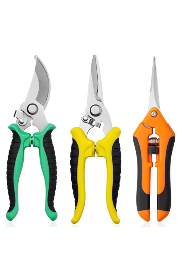 Garden Pruning Shears,3 Pack Stainless Steel Pruning Shears for Gardening,Garden Scissors Set