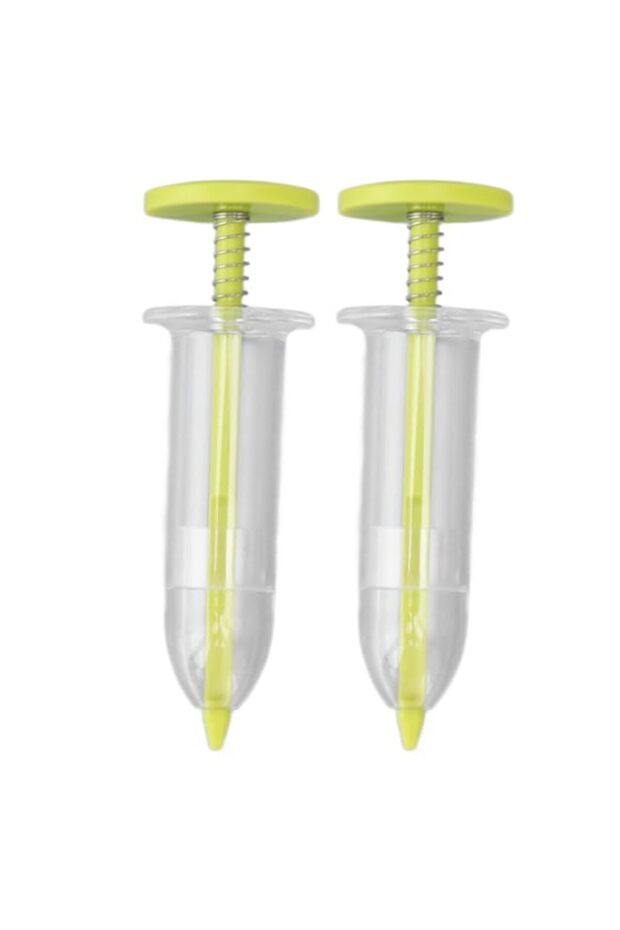 Jiawu 2Pcs Mini Sowing Seed Dispenser, Handheld Seed Spreader, Adjustable Garden Flower Plant Sower, Manual Seed Planter Tool for Carrot, Lettuce, Grass and Spinach Seed (Yellow)
