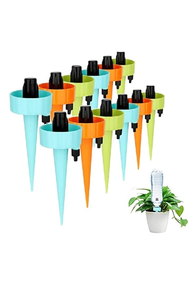 Automatic Self Watering System for Plants, Self Watering Spikes Device with Control Valve Switch, Drip Irrigation Device Self Watering System for Garden, Indoor and Outdoor Plants (12 Pcs)