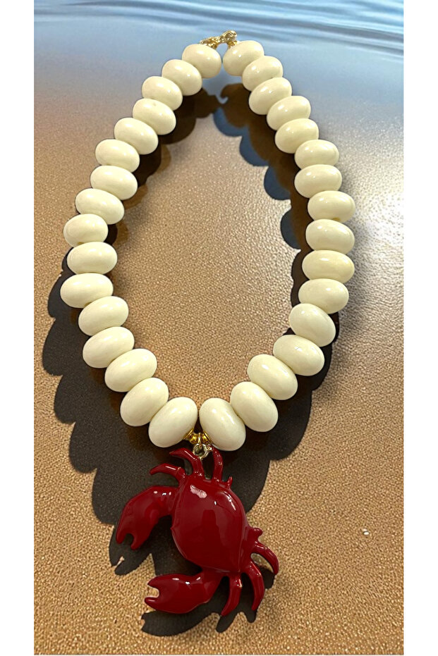 Red Crab Tip Bead Necklace