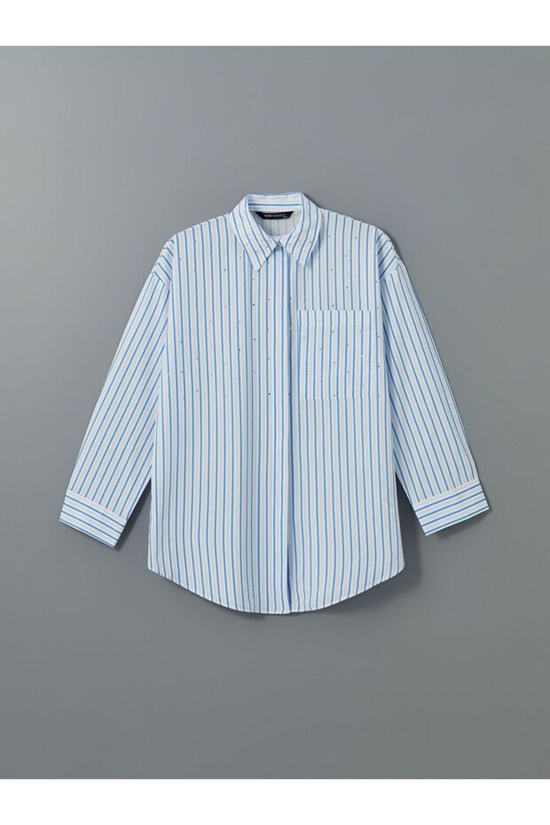 LCW Modest Taşlı Oversize Kadın Gömlek Tunik - 5