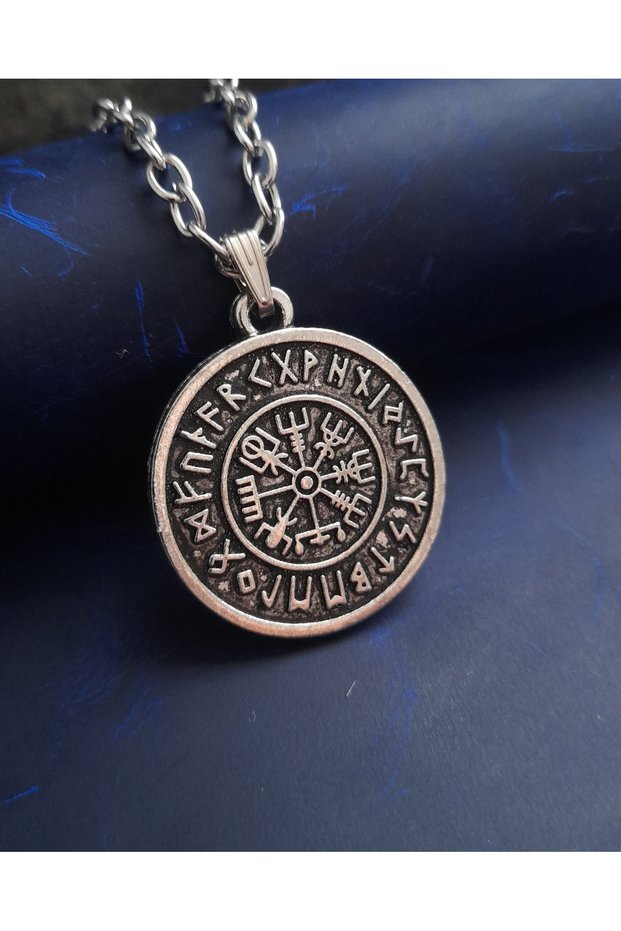 Vegvi̇si̇r Compass Design Necklace Men's Necklace