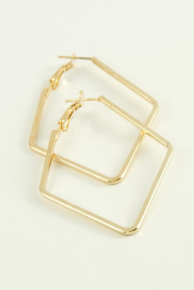 Polygonal Hoop Earrings 7 cm