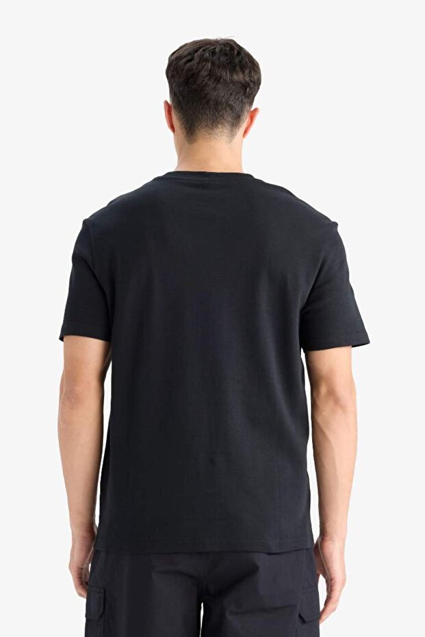 %100 Pamuk Regular Fit Bisiklet Yaka Basic Düz Kısa Kollu Tişört E7961AX25AU - 6