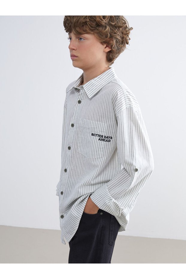 Striped Boys' Shirt for Style Seekers from Uzg Store