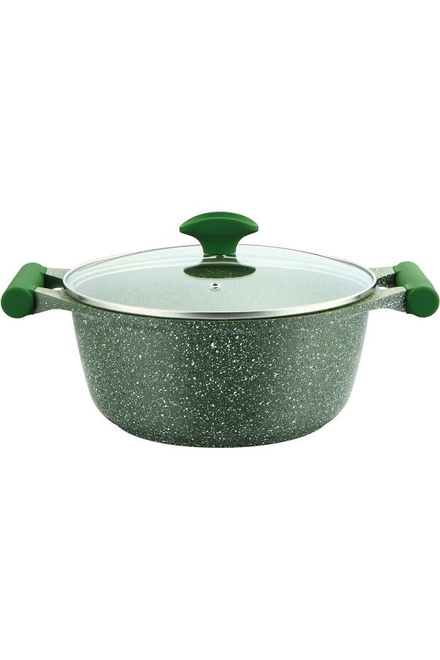 Essentials Non-Stick Casserole with Glass Lid 30cm | Green | PR81112