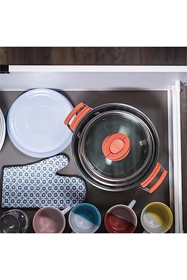 Cookware Set | OPTI'Space 6-Piece Induction Cooking Set | Stewpots with Lids (18/20/24 cm) | S - 3