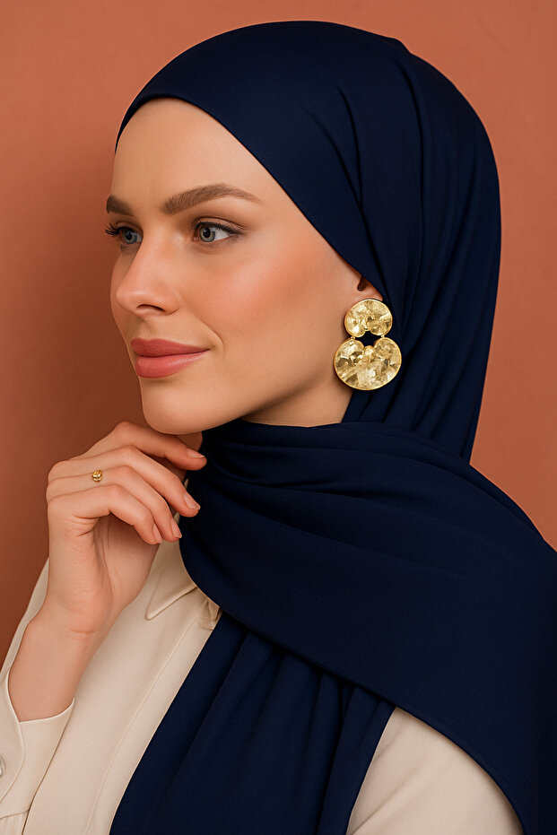 Hemp Viscose Shawl – Lightweight, Breathable, Wrinkle-Free, Four Seasons Hemp Shawl Navy Blue