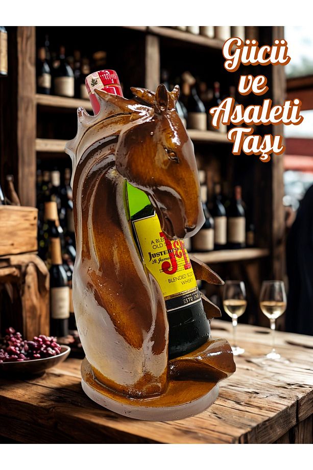 Yılkı Atı Şişe Tutucu – Asalet ve Gücün Masadaki Hali – İçki & Şarap Standı, Bar ve Masa Dekoru - 5