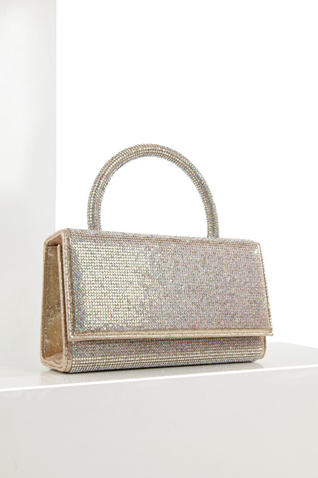 حقيبة سهرة مستطيلة مرصعة بالأحجار - 4