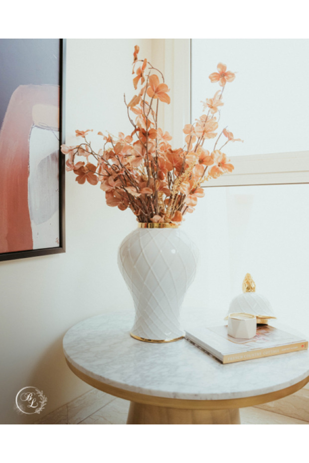 Beth & Lily – Lily Luxury Porcelain Ginger Jar | Medium | Decorative Home Accent | UAE GCC Eid Gift