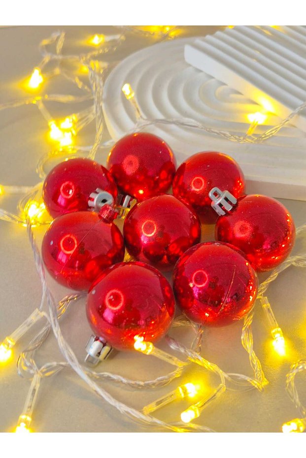 6 Pieces Christmas Tree Ornament 6 Pieces Pink Ball 6 cm Christmas Ornament