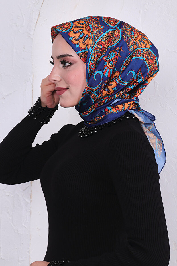 وشاح منقوش من القطن الناعم - 4