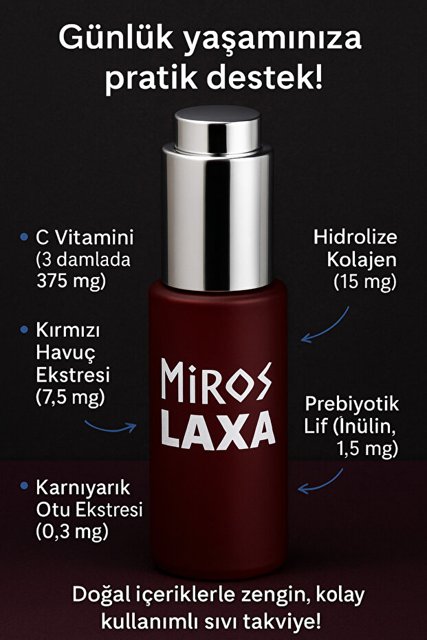MIROS LAXA | Bitkisel Destekli Sıvı Takviye - 30 ml - 6