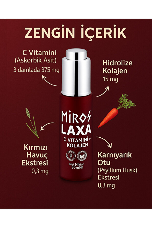 MIROS LAXA | Bitkisel Destekli Sıvı Takviye - 30 ml - 4