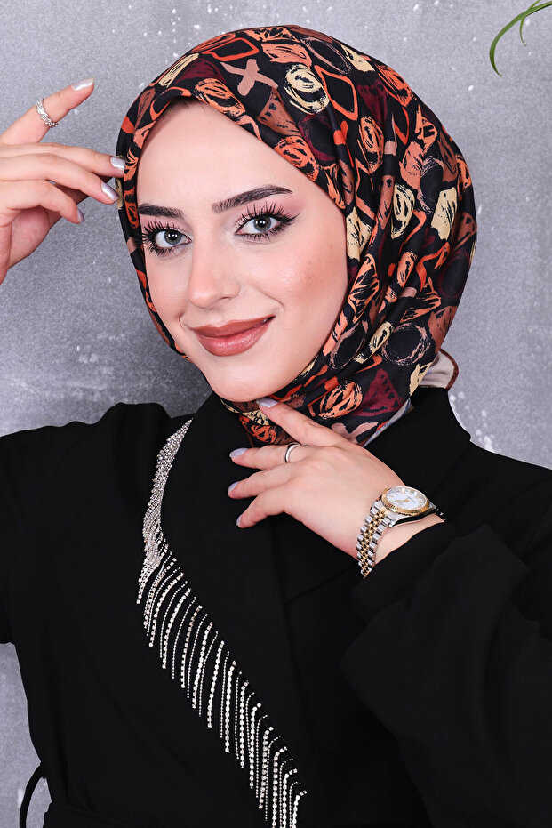 وشاح منقوش من القطن الناعم - 2