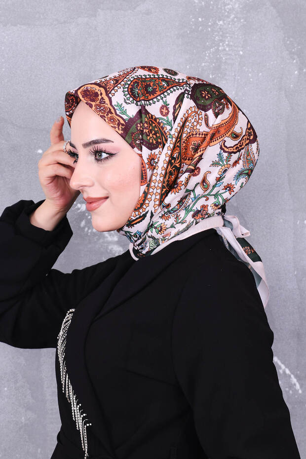 وشاح منقوش من القطن الناعم - 2