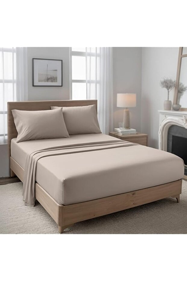 Hotel Linen Klub 3-Piece Fitted Sheet Set Twin 120 x 200 + 18cm – Deep Pocket, Elastic Edges, Soft Microfiber Bedding, Wrinkle-Resistant, Lightweight and Comfortable- Beige