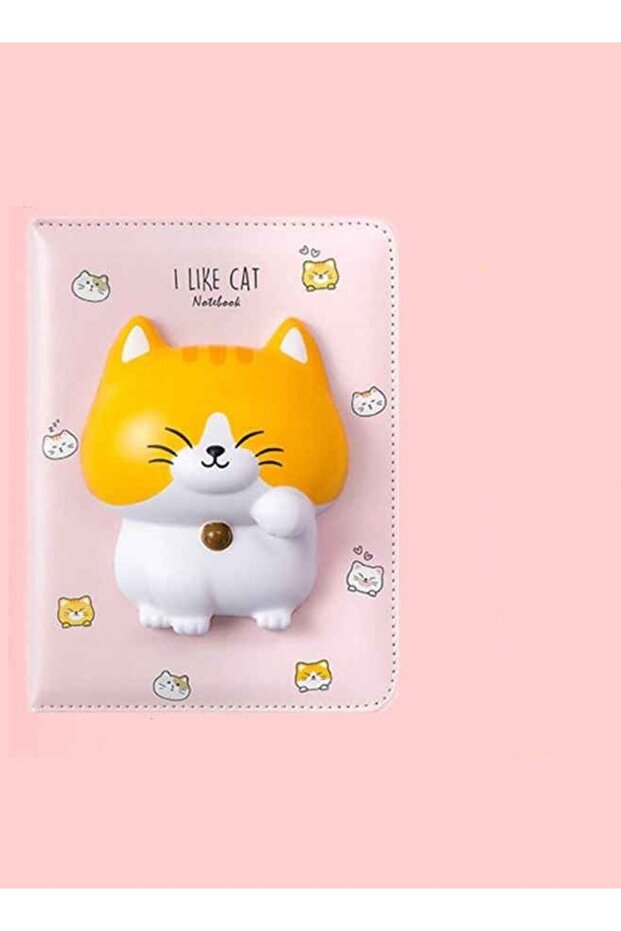 Beautiful Cartoon Design Cute Soft Cat Notebook with Gel Pen Gift Set