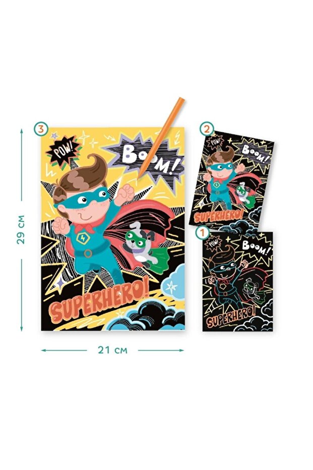 Creative Scratch Set - Superhero - 3