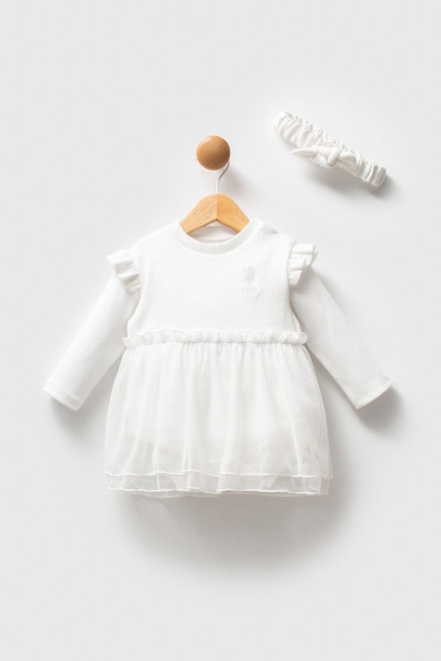 U.S. Polo Assn Baby Girl White Dress