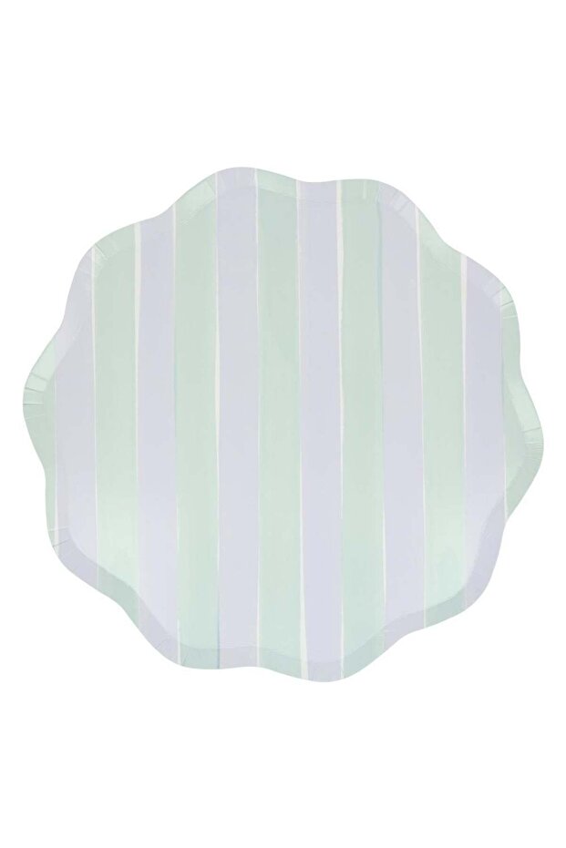 - Pastel Çizgili Tabaklar - L - 8 Adet - 2