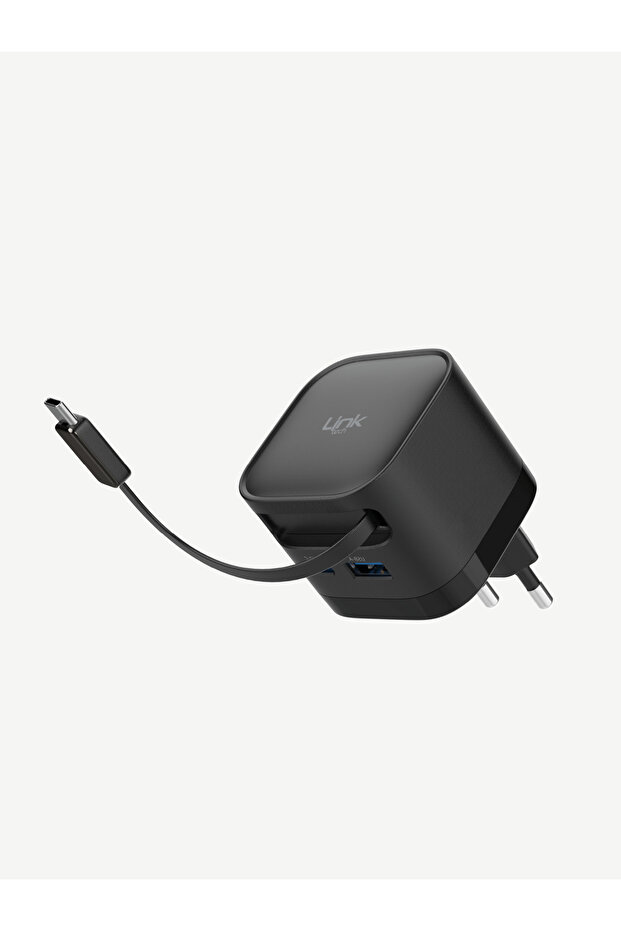 G855 Premium 35W 2 Girişli Type-C Kablolu GaN Şarj Adaptörü - 1